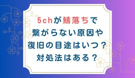 5chが鯖落ちで繋がらない原因や復旧の目途はいつ？対処法はある？