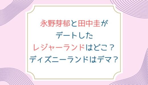 永野芽郁と田中圭がデートしたレジャーランドはどこ？ディズニーランドはデマ？