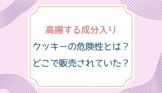 「高揚する成分入りクッキー」の危険性とは？どこで販売されていた？