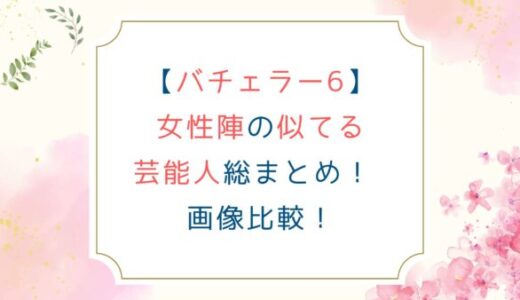 【バチェラー6】女性陣の似てる芸能人総まとめ！ 画像比較！
