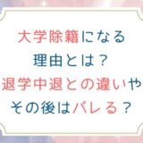 大学除籍になる理由とは？退学中退との違いやその後はバレる？