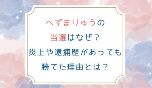 へずまりゅうの当選はなぜ？炎上や逮捕歴があっても勝てた理由とは？