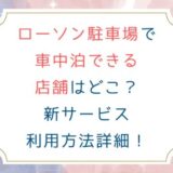ローソン駐車場で車中泊できる店舗はどこ？新サービス利用方法詳細！