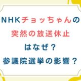 NHKチョッちゃんの突然の放送休止はなぜ？参議院選挙の影響？