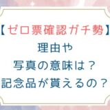 [ゼロ票確認ガチ勢]理由や写真の意味は？記念品が貰えるの？