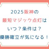 2025阪神の最短マジック点灯はいつ？条件は？優勝確立が気になる！