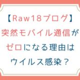 [Raw18ブログ]突然モバイル通信がゼロになる理由はウイルス感染？