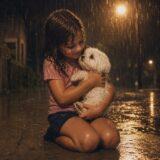 嵐の夜に8歳の少女が公園で拾った白い犬。獣医がタグの番号を調べたとき、3年分の悲しみが動き始めた